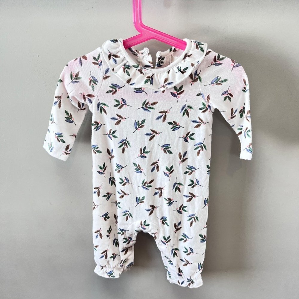 Peek Leaf Print Romper- Size‎ 3-6m
